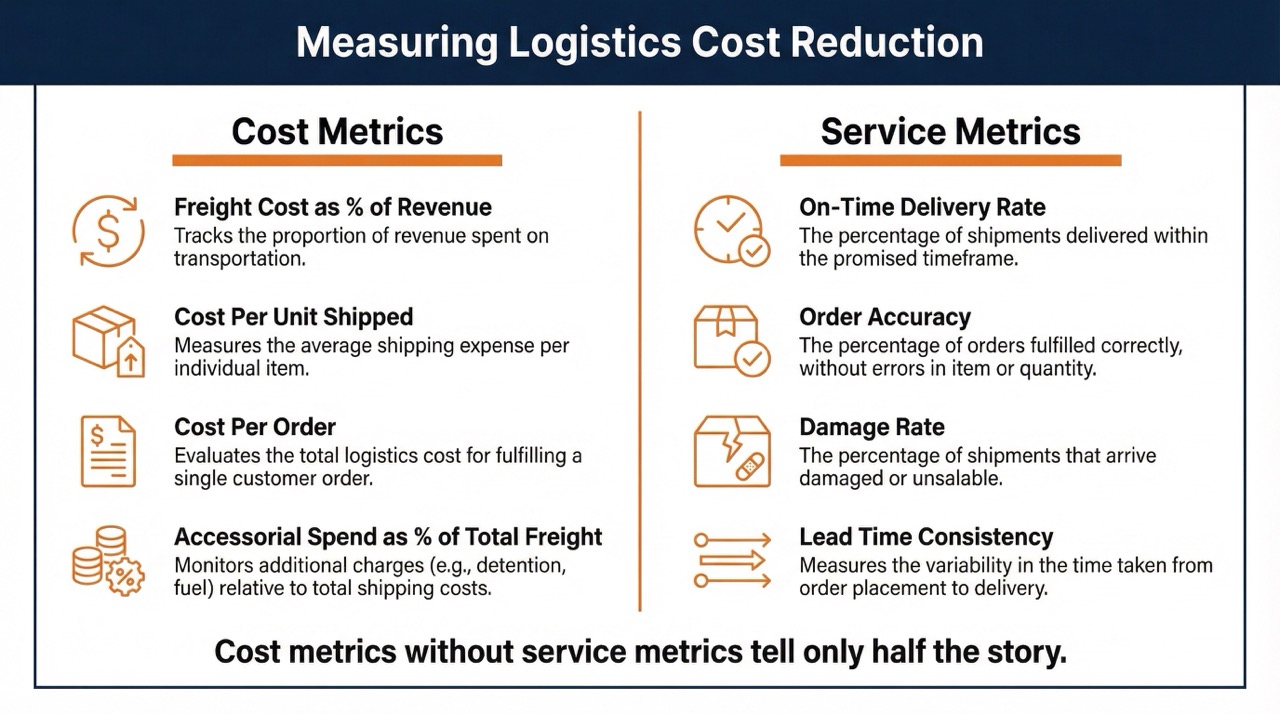 Measuring Logistics Cost Reduction KPI Scorecard Large