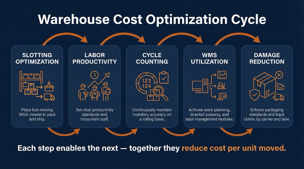 warehouse cost optimization cycle diagram