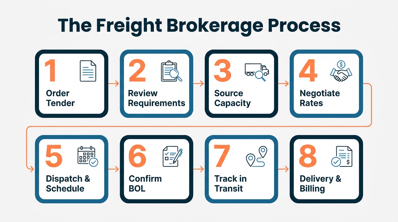 Freight Brokerage Process Infographic